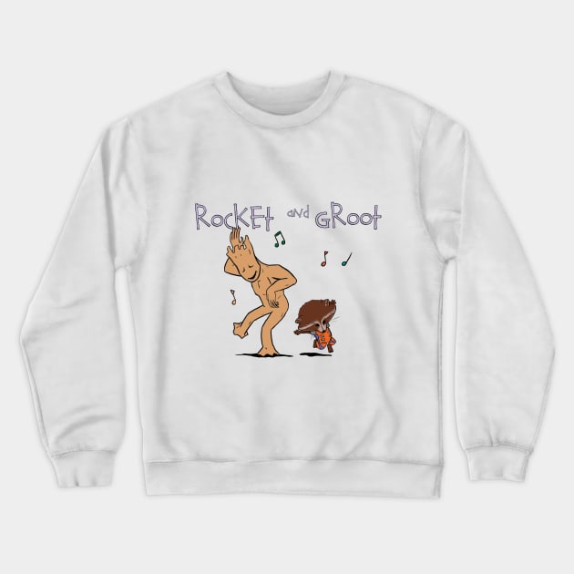 Rocket and Groot Crewneck Sweatshirt by ggareau